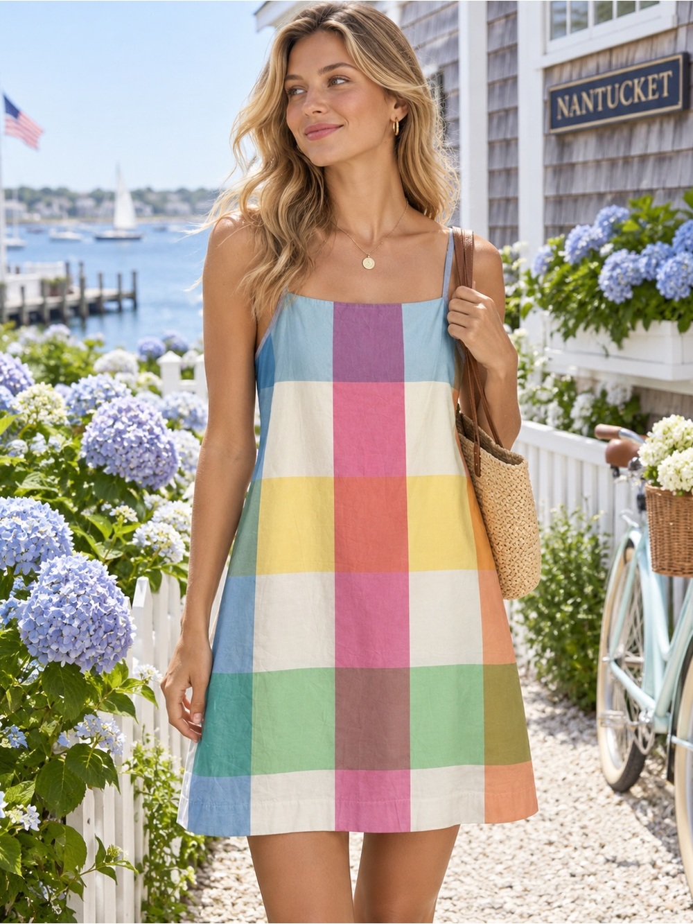 Tommy Hilfiger Multicolor Gingham Plaid Cotton Mini Shift Dress Size 10